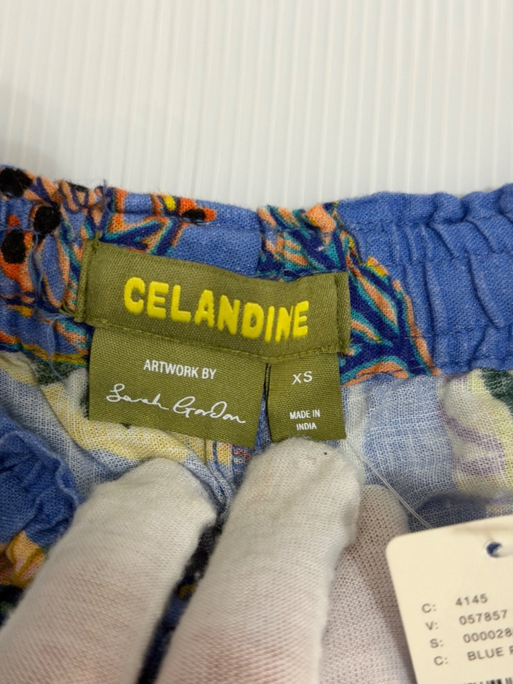 NWT Anthropologie Celandine x Sarah Gordon Linen Blend Wide-Leg Pants Blue XS - Picture 3 of 12